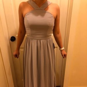 Lulu’s gray Air of Romance maxi dress